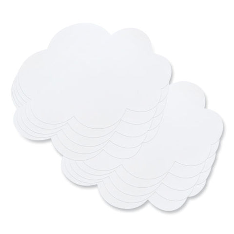 Self Stick Dry Erase Clouds, Laminated Foam Surface, 7" X 10", White, 10/pack