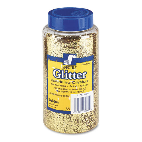 Spectra Glitter, 0.04 Hexagon Crystals, Gold, 16 Oz Shaker-top Jar