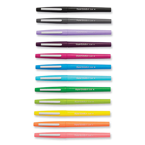 Point Guard Flair Felt Tip Porous Point Pen, Stick, Medium 0.7 Mm, Assorted Tropical Vacation Ink And Barrel Colors, Dozen