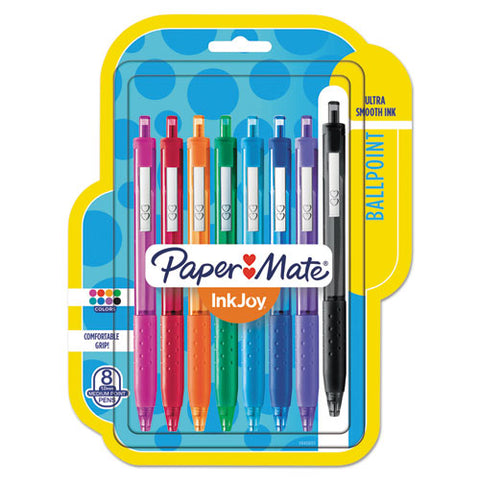 Inkjoy 300 Rt Ballpoint Pen Retractable, Medium 1 Mm, Assorted Ink And Barrel Colors, 8/pack