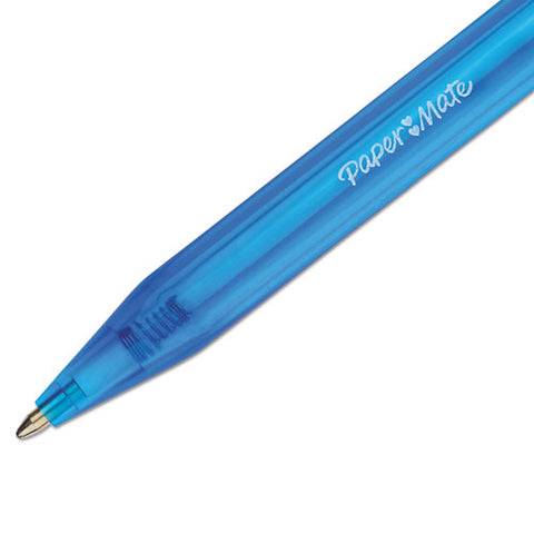 Inkjoy 100 Rt Ballpoint Pen, Retractable, Medium 1 Mm, Blue Ink, Translucent Blue Barrel, Dozen