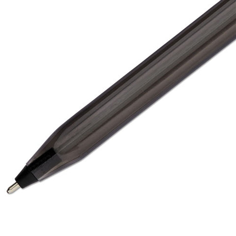 Inkjoy 100 Ballpoint Pen, Stick, Medium 1 Mm, Black Ink, Smoke/black Barrel, Dozen