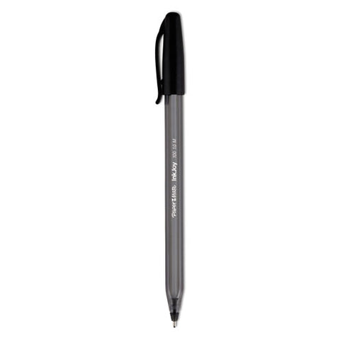 Inkjoy 100 Ballpoint Pen, Stick, Medium 1 Mm, Black Ink, Smoke/black Barrel, Dozen