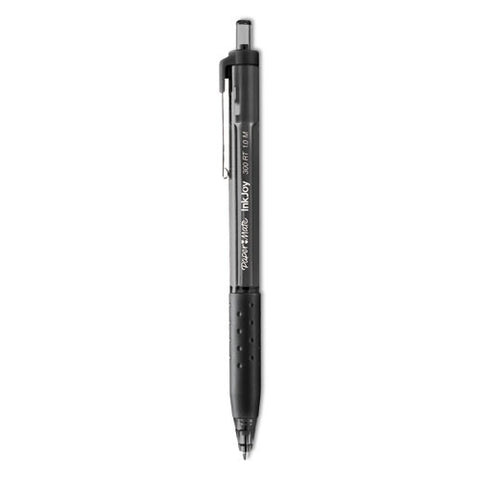 Inkjoy 300 Rt Ballpoint Pen, Retractable, Medium 1 Mm, Black Ink, Black Barrel, Dozen