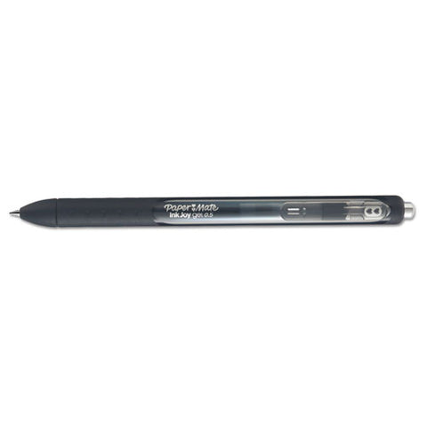 Inkjoy Gel Pen, Retractable, Fine 0.5 Mm, Black Ink, Black Barrel, Dozen