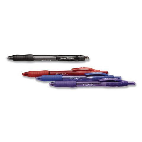 Profile Ballpoint Pen, Retractable, Bold 1.4 Mm, Assorted Ink And Barrel Colors, 4/pack