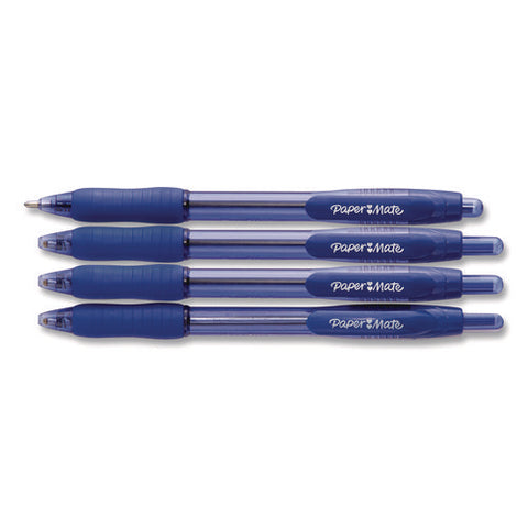 Profile Ballpoint Pen, Retractable, Bold 1.4 Mm, Blue Ink, Translucent Blue Barrel, 4/pack