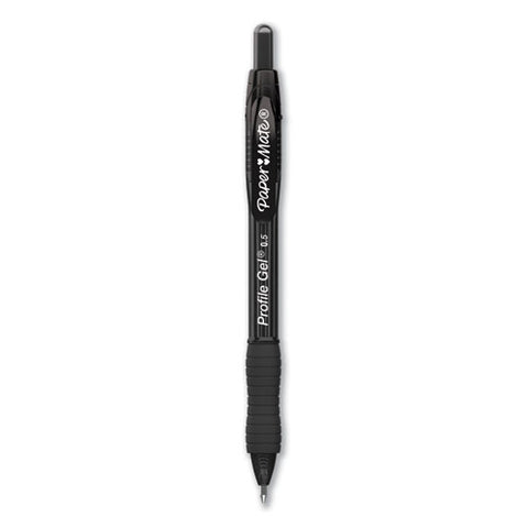 Profile Gel Pen, Retractable, Fine 0.5 Mm, Black Ink, Translucent Black Barrel, 36/pack