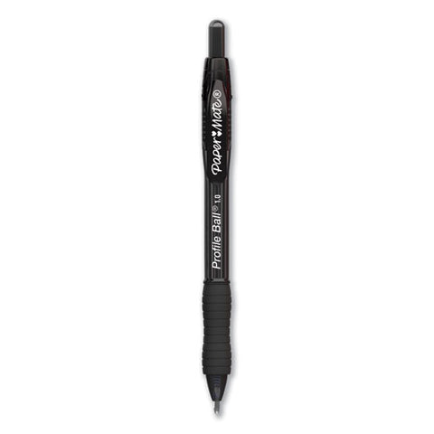 Profile Ballpoint Pen, Retractable, Medium 1 Mm, Black Ink, Translucent Black Barrel, 36/pack