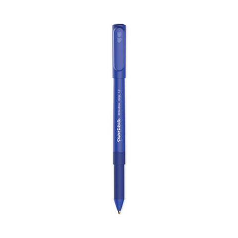 Write Bros. Grip Ballpoint Pen, Stick, Medium 1 Mm, Blue Ink, Blue Barrel, Dozen