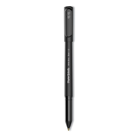 Write Bros. Ballpoint Pen, Stick, Bold 1.2 Mm, Black Ink, Black Barrel, Dozen