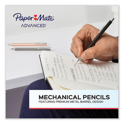 Advanced Mechanical Pencils, 0.5 Mm, Hb (#2), Black Lead, Black; Gray Barrel, 2/pack