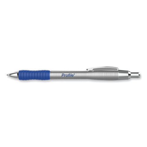 Profile Ballpoint Pen, Retractable, Medium 1 Mm, Blue Ink, Blue/silver Barrel, 2/pack