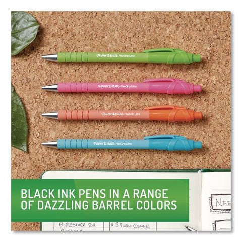 Flexgrip Ultra Recycled Ballpoint Pen, Retractable, Medium 1 Mm, Black Ink, Assorted Barrel Colors, 4/pack