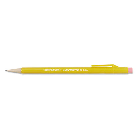 Sharpwriter Mechanical Pencil, 0.7 Mm, Hb (#2), Black Lead, Classic Yellow Barrel, Dozen