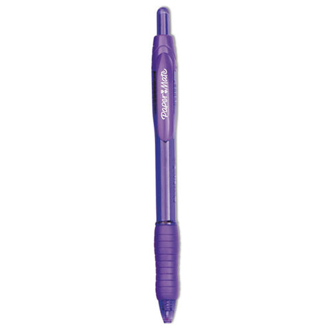 Profile Ballpoint Pen, Retractable, Bold 1.4 Mm, Purple Ink, Translucent Purple Barrel, Dozen