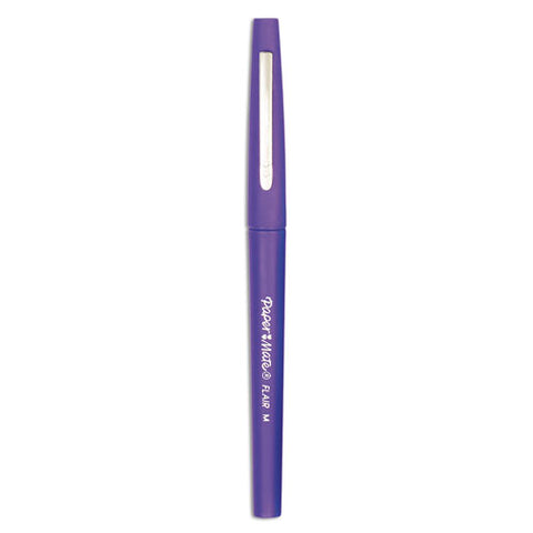 Point Guard Flair Felt Tip Porous Point Pen, Stick, Medium 0.7 Mm, Purple Ink, Purple Barrel, Dozen