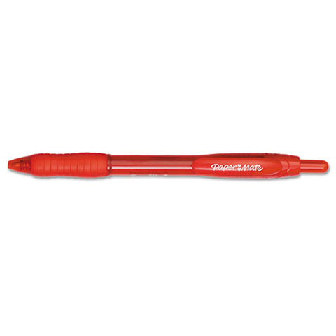 Profile Ballpoint Pen, Retractable, Bold 1.4 Mm, Red Ink, Translucent Red Barrel, Dozen