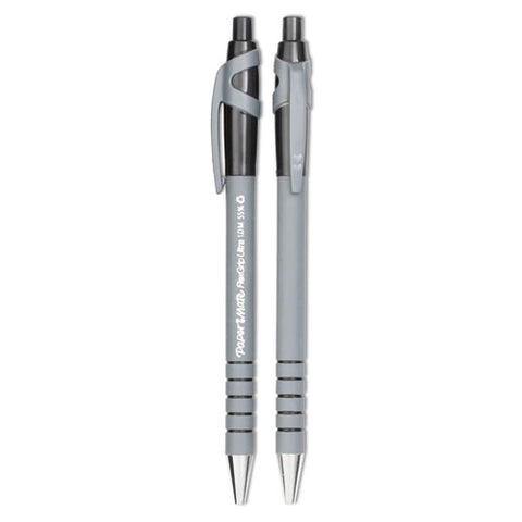 Flexgrip Ultra Recycled Ballpoint Pen, Retractable, Medium 1 Mm, Black Ink, Black/gray Barrel, Dozen