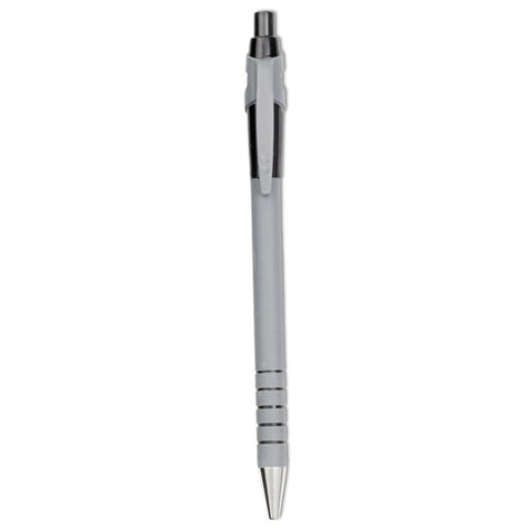 Flexgrip Ultra Recycled Ballpoint Pen, Retractable, Medium 1 Mm, Black Ink, Black/gray Barrel, Dozen