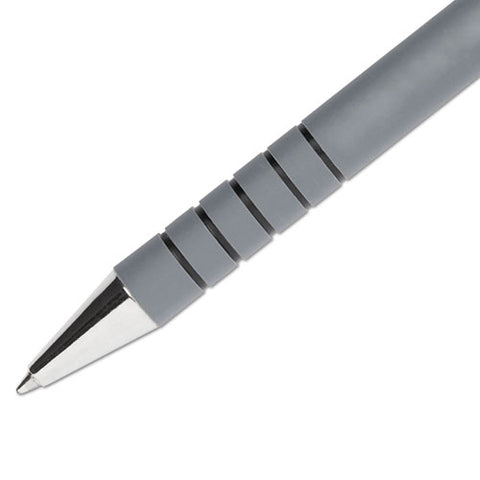 Flexgrip Ultra Recycled Ballpoint Pen, Retractable, Fine 0.8 Mm, Black Ink, Gray/black Barrel, Dozen