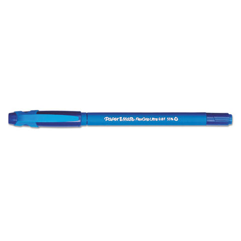 Flexgrip Ultra Recycled Ballpoint Pen, Stick, Fine 0.8 Mm, Blue Ink, Blue Barrel, Dozen