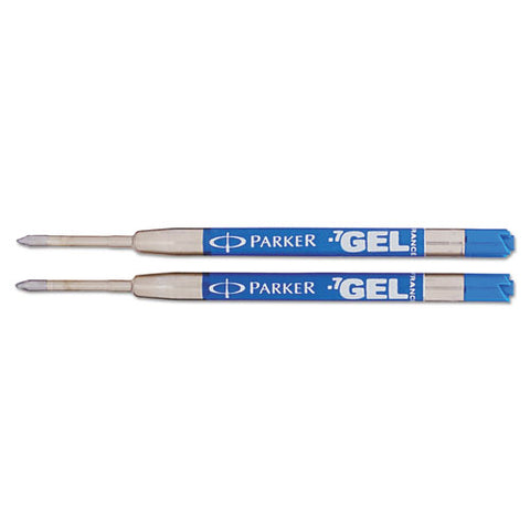 Refill For Parker Retractable Gel Ink Roller Ball Pens, Medium Conical Tip, Blue Ink, 2/pack