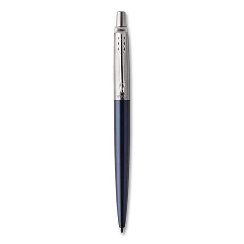 Jotter Ballpoint Pen, Retractable, Medium 0.7 Mm, Blue Ink, Royal Blue/stainless-steel Barrel