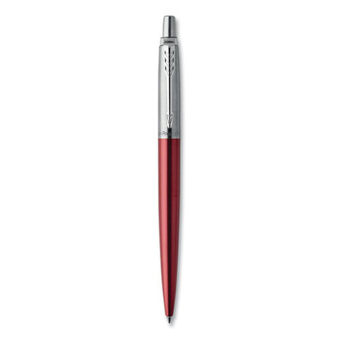 Jotter Ballpoint Pen, Retractable, Medium 0.7 Mm, Blue Ink, Kensington Red/chrome Barrel