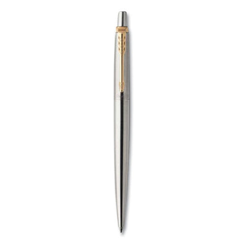 Jotter Rollerball Pen, Medium Point 0.7 Mm, Black Ink, Stainless Steel Barrel