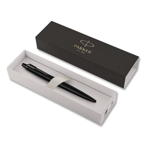 Jotter Xl Ballpoint Pen, Monochrome Collection, Retractable, Medium, Blue Ink, Matte Black Barrel