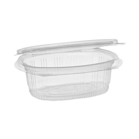 Earthchoice Recycled Pet Hinged Container, 12 Oz, 4.92 X 5.87 X 1.89, Clear, Plastic, 200/carton