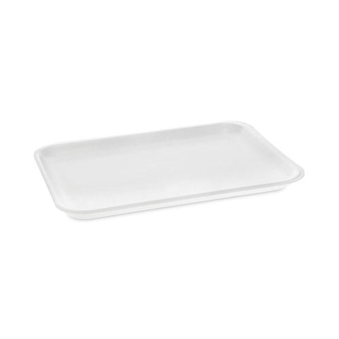 Meat Tray, #4 Shallow, 9.13 X 7.13 X 0.65, White, Foam, 500/carton