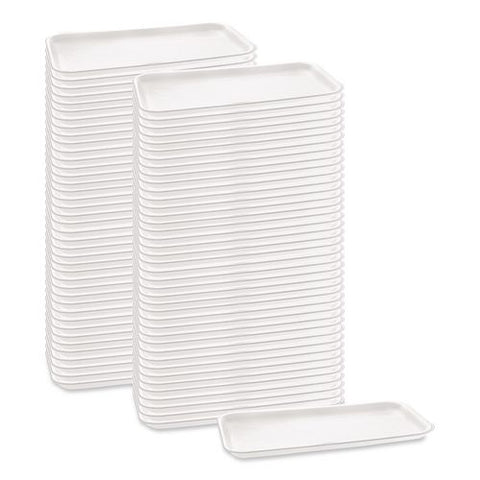 No. 10s Foam Supermarket Meat Tray, 10.75 X 5.7 X 0.65, White, Foam, 500/carton