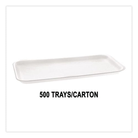 No. 10s Foam Supermarket Meat Tray, 10.75 X 5.7 X 0.65, White, Foam, 500/carton