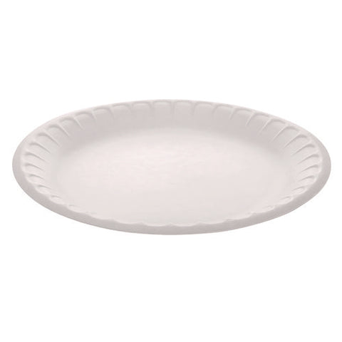 Placesetter Satin Non-laminated Foam Dinnerware, Plate, 9" Dia, White, 500/carton