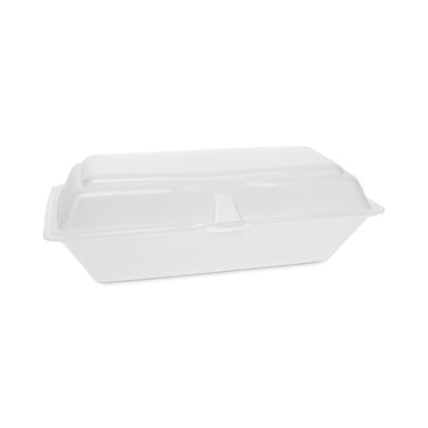 Foam Hinged Lid Containers, Single Tab Lock Hoagie, 9.75 X 5 X 3.25, White, 560/carton