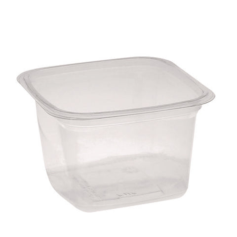 Pet Square Container, 16 Oz, 4 X 4 X 3, Clear, Plastic, 480/carton