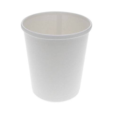 Paper Round Food Container, 32 Oz, 5.13" Diameter X 4.5"h, White, 500/carton