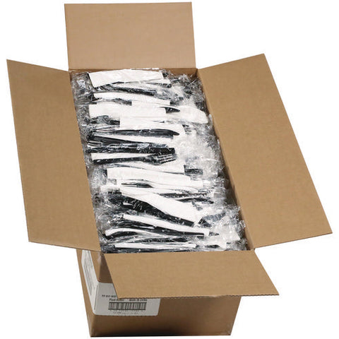 Gardenware Cutlery, Individually Wrapped, Fork, Knife, Napkin, Black, 500/carton