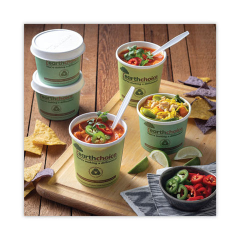 Earthchoice Compostable Soup Cup Lid, For 8-16 Oz Soup Cups, 4" Diameter, Natural, Sugarcane, 500/carton