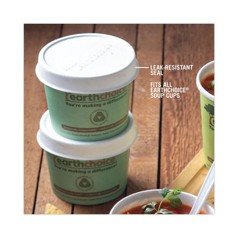 Earthchoice Compostable Soup Cup Lid, For 8-16 Oz Soup Cups, 4" Diameter, Natural, Sugarcane, 500/carton