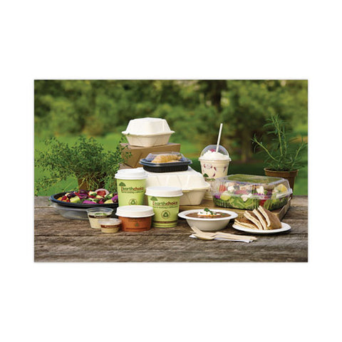 Earthchoice Compostable Soup Cup Lid, For 8-16 Oz Soup Cups, 4" Diameter, Natural, Sugarcane, 500/carton