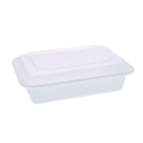 Newspring Versatainer Microwavable Containers, 8.8 X 6 X 2.5, White/clear, Base/lid Combo, 150/carton