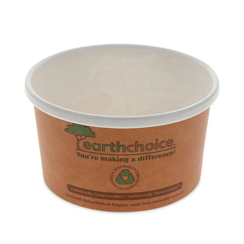 Earthchoice Compostable Soup Cup, Small, 8 Oz, 3 X 3 X 3, Brown, Paper, 500/carton