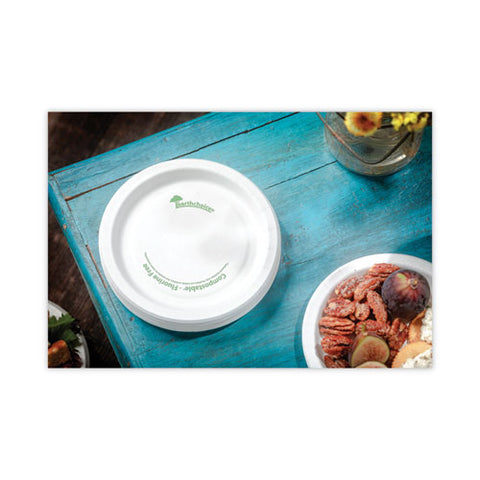 Earthchoice Pressware Compostable Dinnerware, Plate, 6" Dia, White, 750/carton