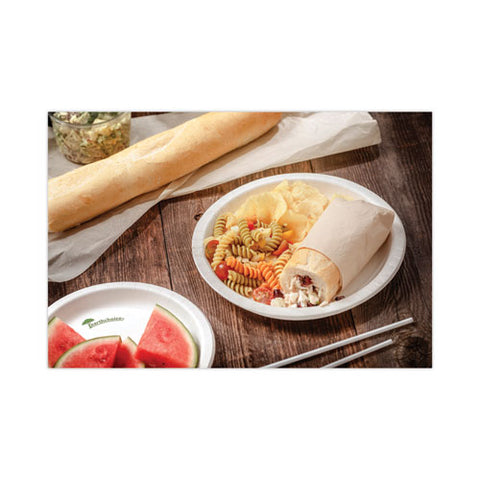 Earthchoice Pressware Compostable Dinnerware, Plate, 10" Dia, White, 300/carton