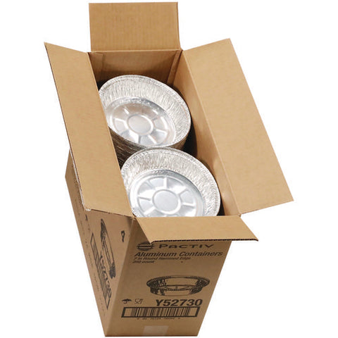 Aluminum Take-out Container, 24 Oz, 7" Diameter X 1.53"h, Silver, 250/carton