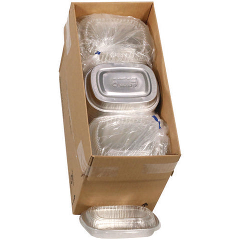 Classic Carry-out Container With Pet Dome Lid, 22 Oz, 8.2 X 6.2 X 1.3, Silver, 100/carton