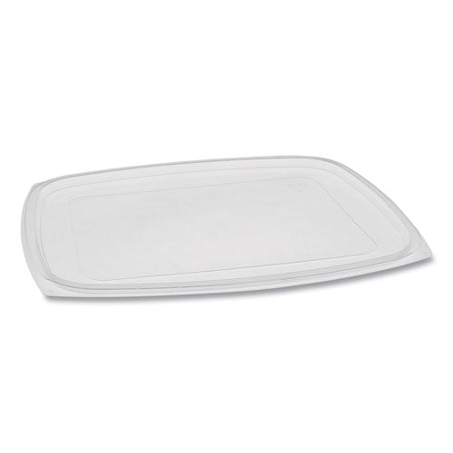 Showcase Deli Container Lid, Flat Lid For 3-compartment 48/64 Oz Containers, 9 X 7.38 X 0.19, Clear, Plastic, 220/carton